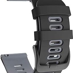 Zitel® Watch Band Compatible with Garmin Vivoactive 4 45mm / Venu 2 45mm, Realme Watch S, S Pro, MI Revolve Watch, Amazfit Stratos Pace 2 2S Quick Release Soft Silicone Strap 22mm - (Black-Gray)-picture-20