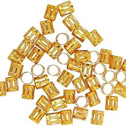 BNF® Phenovo 50Pcs/Pack Hair Braid Cuff Adjustable Hair Dreadlock Beads Golden-image-8