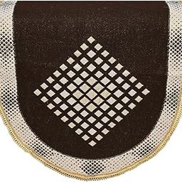 SR Trading Decorative Prayer Mat with Diamond Pattern, Black and White with Gold Border (Black)-13