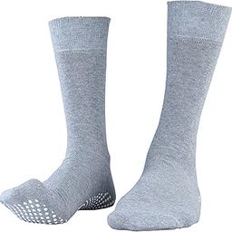 NOFALL Antislip Full Length Cotton Socks for Men, Ideal for Walking, Jogging, Yoga, Office and Home, Daily Use, Color - Light Grey (Pack of 2)-image-70