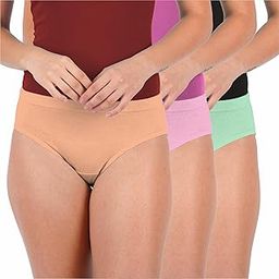 Women's Cotton Hipster Panties | Assorted Colour Plain Panties | Pack of 3 | Peach, Pink Mint,... Comfortable Mid-Rise Panty-image-14