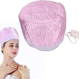 PETRICE Hair Care Thermal Head Spa Cap Treatment With Beauty Steamer Nourishing Heating Cap for Women (Pink)-image-31