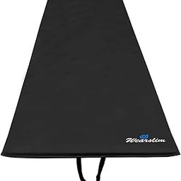 Wearslim® Premium 10MM Genuine PU Leather Extra Thick Yoga Mat, Extra Long and Wide Exercise Mat for Yoga, Pilates, Fitness, & Workouts - Black-image-73