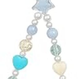 Cute Phone Charm with Pink Stars, Hearts and Butterfly Beads, Pearl Accents, Mobile Strap-image-78