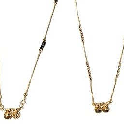 short Traditional gold plated small wati mangalsutra-image-11