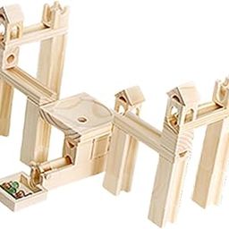 Enakshi (LABEL) Creations 60Pcs Wooden Marble Run Toy Montessori Toy for Preschool Toddlers Boys Girls-12