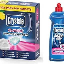Crystale Dishwasher Tablets 100's with Crystale Dishwasher Rinse Aid 500ml-image-21