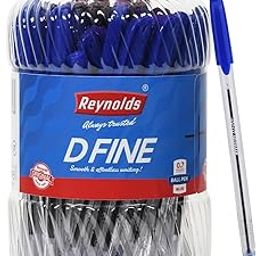 Reynolds DFINE Ball Pen SET - 70 BLUE PENS WITH COMFORTABLE GRIP |BLUE BALL PENS FOR WRITING | PEN FOR STUDENTS & OFFICE STATIONERY | 0.7 mm TIP SIZE-picture-29
