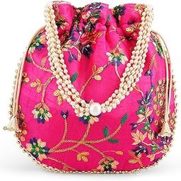 teejh Mausam Mastana Embroidered Pink Potli Bag-picture-28