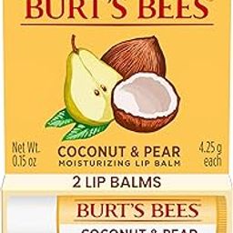 Burt's Bees 100% Natural Moisturizing Lip Balm, Coconut & Pear with Beeswax & Fruit Extracts - 2 Tubes-5