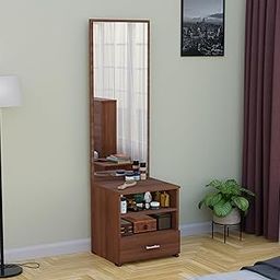 WoodExpress Wooden Dressing Table with Mirror and Storage | Engineered Wood Dressing Table, Vanity Table for Bedroom, Living Room and Home - Walnut Finish-20