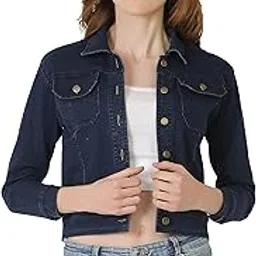 saakaa Women's Denim Dark Blue Jacket-picture-9
