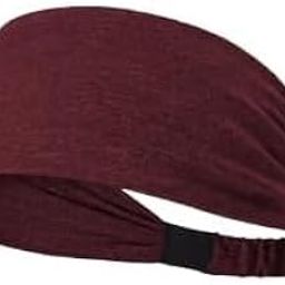 PAROPKAR Non Slip Elastic Headband Sweat Band Hairband Headwrap Headwear Athletic Thick Non Slip Yoga Use for Running Cycling Basketball Running Gym Yoga Workout for Men Women (Maroon)-image-24