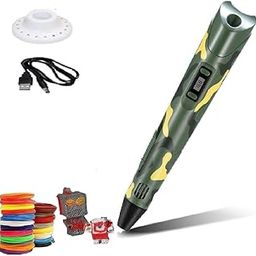 Kammateswara 3D Pen for Kids|3D Printer Pen(Camouflage Color) with 10 Color PLA Filaments,Adjustable Speed and Temperature,USB Powered for Art and Craft(10Extra Filaments Included)-image-66