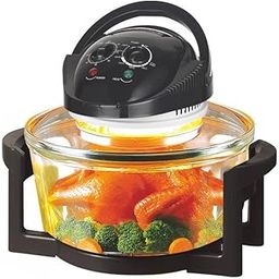 Convection Countertop Toaster Oven - Healthy Kitchen Glass Air Fryer Roaster Oven, Bake, Grill, Steam Broil, & Roast - Includes Glass Bowl, Broil Rack, & Toasting Rack-10