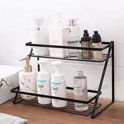 OXMIC Metal 2-Tier Bathroom Organizer Rack, Kitchen Storage Rack, 26.5 x 17.8 x 18.5 cm, for Bathroom, Kitchen, Laundry Room, Bedroom, Living Room, Dining Room-17