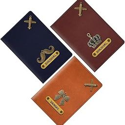 Personalized Vegan Leather Passport Cover with Customized Name & Charm -Gifting Option for Wedding, Anniversary & Husband Wife (PACKOF03)-picture-8