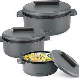 Milton Micronova Jr. Gift Set Inner Stainless Steel Casserole, Set of 3 (380 ml, 775 ml, 1345 ml), Grey, BPA Free, Food Grade, Hot and Cold, Microwaverable Steel, Dishwasher Safe, Chapati, Roti-12