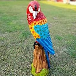 Ftoon Props Big Parrot on Wood Log for Garden Decor, Home Decor, Parrot Showcase, Parrot Ideal for Gifts, Showcse for Garden Decor-24