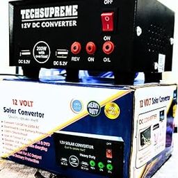TechSupreme 200 Watt Mini 12v Solar/DC to AC Converter with Mobile Charging USB Output (12V DC Power to 220V AC) Solar Converter 200w Output-3