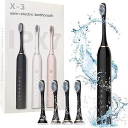 Sonic Electric Toothbrushes USB Rechargeable Ultrasonic Tooth Brush with 4 Brush Heads 6 Cleaning Modes and Smart Timer IPX7 Waterproof Cleaning Toothbrushes for Adults and Kids-20