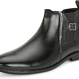kraasa Men's Chelsea PU Lifestyle Fashion Slip On Boots | High Tops, Soft Cushioned Insole, Slip-Resistance, Feet & Arch Support, Trendy, Stylish Boots-picture-37