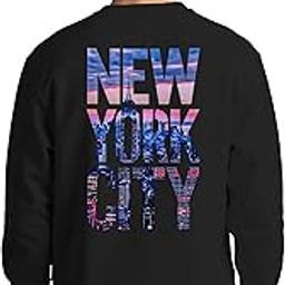 Oversized Sweatshirt for Men New York City Building Printed Crew Neck Long Sleeve Cotton Blend Winter Hiking Sweatshirt Men-image-6