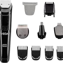 Vega Men 9-in-1 Multi-Grooming Set for Men, All In One Professional Styling Trimmer with Beard/Hair, Nose Trimmer & Body Groomer and Shaver, 4 Comb Attachment, 80 Mins Runtime (VHTH-21)-12