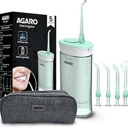 AGARO Ultra Travel Dental Flosser for teeth,Portable,Cordless,Rechargeable,4 Cleaning Modes, IPX7 Waterproof,180ml Water tank,Flossing at Home & Travel, Oral Flosser,Oral Irrigator, Sea Green-14