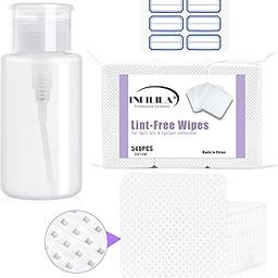 INFILILA Lint Free Nail Wipes Set 540PCS Upgrade Soak Off Nail Wipes Cotton Pads With 1PCS Push Down Pump Dispenser Bottle Alcohol Acetone Pump Dispenser 180ml/6.4oz-image-76