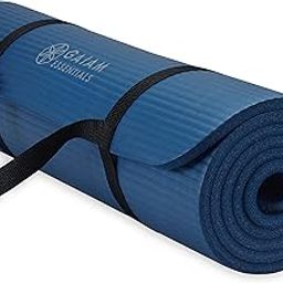 Gaiam Essentials Yoga Fitness & Exercise Mat, Navy, 72" L x 24" W x 10mm Thick-image-56