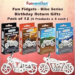 Funvention Birthday Return Gifts (Pack of 12) Fun Fidgets - Bike Series | DIY Mini Mechanical Models 3D Puzzle Return Favours for Kids Birthday Party 5+ Years Made in India Toys Return Gift-6
