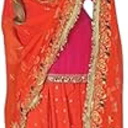 WOMEN'S Georgette Stiched Dhoti-suit (SF251146-XL SIZE Orange L)-19