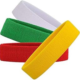 R-LON Workout Headband for Women & Men - Moisture Wicking & Non-Slip Exercise Hairband or Sports Sweatband -Ideal for All Sports Like Tennis, TT, Badminton, Running and Yoga (4 PC) a68-image-57