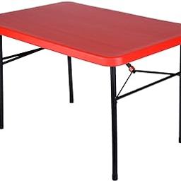 Spaceture Supreme Furniture Swiss Foldable Plastic Table |Rectangle Shape|Suitable for Study, Office,School,Living Room,Dining,Restaurant,Cafeteria,Resort|Indoor & Outdoor| (Coke red)-12