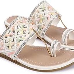 KKF Women Fancy Kolhapuri Flat Chappal Sandals Ladies Slipper for Party & Occasions 3 to 8 Sizes-image-99