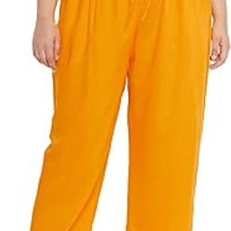 VINAAN Viscose Rayon Comfortable,Stylish and Relaxed Fit Solid Plus Size Palazzo for Women(Available Sizes-XL, XXL|2XL, XXXL|3XL, 4XL, 5XL Palazzo Pants) Orange-image-47