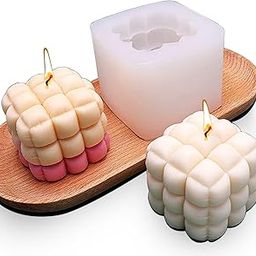 YellowCult™ 3D Resin Silicone Mould for Art & Craft, DIY, Resin Art, Handles, soap, Chocolate, Candles Making Supplies [1 Silicon Mould - Unique Cushioned Cube Design]-image-10