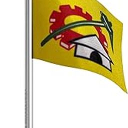 The Flag Corporation Telugu Desam Party (TDP) Car Dashboard Flag 2in x 3in with A Plastic Liquid Chrome Base-image-81