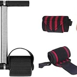 FITFUEL™ Double Spring Tummy Trimmer with Wrist Support Wraps, Black and Red Fitness Set 2-picture-16