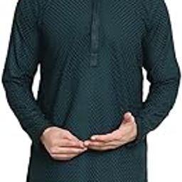 (Since 1958 Men's Cotton Embroidered Checkered Kurta – Classic Thread Work-picture-10