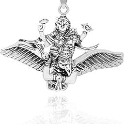 925 sterling silver Hindu idol Lord Vishnu with Garuda pendant, jewelry ssp516-picture-19