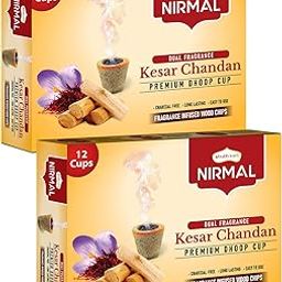 Shubhkart Nirmal Kesar Chandan Sambrani Cup Dhoop Black | 12 Cups in Per Pack| Dhoop for Puja, Meditation, Havan & Religious Rituals | Charcoal Free Easy to Burn Havan Cups (Pack of 2)-image-41