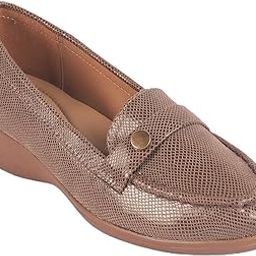 MARCOVAL Women's Wedges Loafers Platform Heels Shoes - Round Toe Comfortable Glossy Finish Soft Footwear Durable-image-53