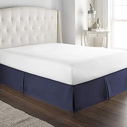 Bed Skirt - 100% Cotton 800 Thread Count Box Pleated Bed Skirt - Luxury Pleated Dust Ruffle, Hotel Quality Modern Bed Skirt, Easy Fit with 15 Inch Tailored Drop, California King, Navy Blue-29