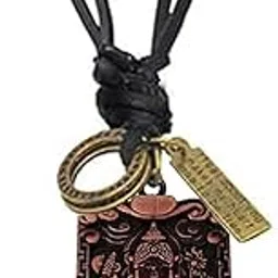 m men style Religious Lord Shree Ganesh Bronze Metal And Adjustable Leather Pendant Necklace Chain For Men And Women Leather61-picture-30