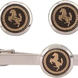 Cufflinks For Men And Tie Pin Set Silver Colour With Royal Logo For Office Corporate Party French Cuff Shirts Shirt Suit Blazer In A Gift Box Tstzzsilset245-picture-53