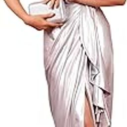 Metallic Lycra Silver Party Dress | Sleek Metallic Lycra Fabric | A Touch of Modern Elegance | Comfortable fit | Perfect Choice for Any Celebration-image-62