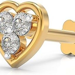 925 Sterling Silver 18K Gold Plated Loving Trio Nose Pin for Women and Girls | With Certificate of Authenticity and 925 Stamp-36
