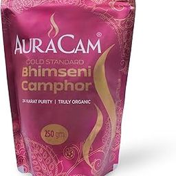 AuraCam Pure Bhimseni Camphor Pouch for Pooja, Hawan | Aromatic Kapooram | 100% Pure & Natural Pacha Kapur | Camphor for Pooja | Bhimseni Pouch (Pack of 1, 250g)-image-10